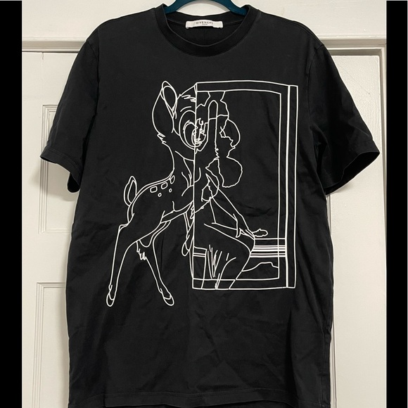 EUC Unisex Givenchy X Disney Bambi Print Oversized Graphic Cotton T-shirt Black - Picture 5 of 12